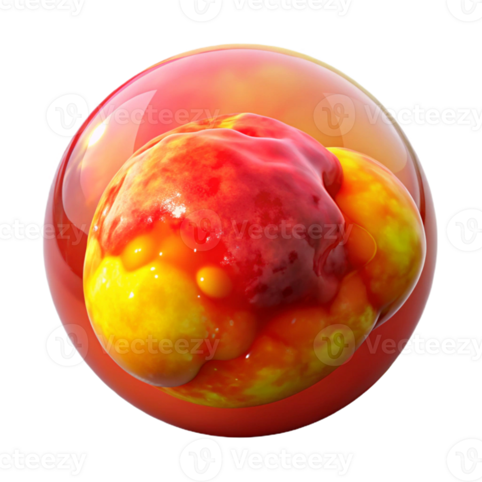 elegant abstract Red and Yellow Nebula in Bubble Transparent Background authentic png