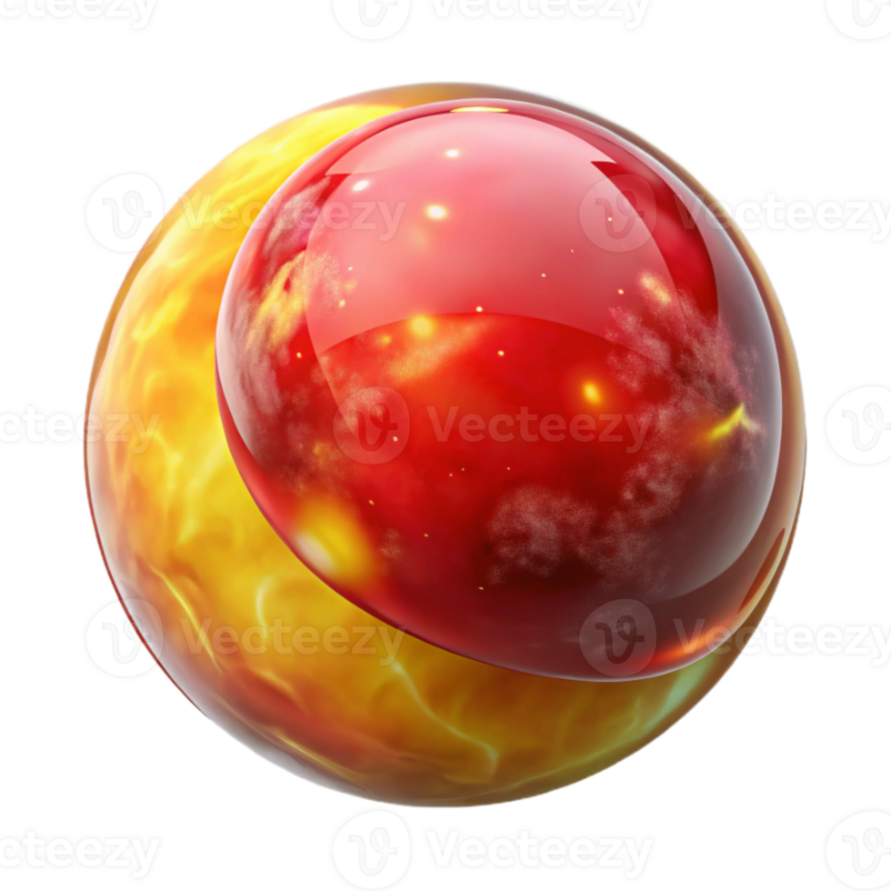 serene creative Red and Yellow Nebula in Bubble Transparent Background high quality png
