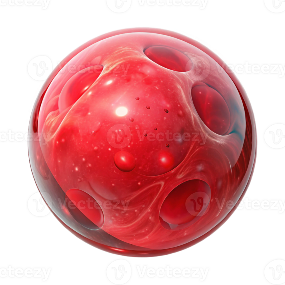 serene artistic Red Nebula in Bubble Transparent Background authentic png