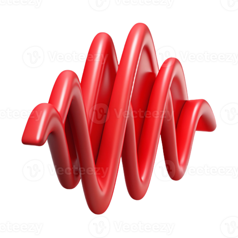 magnificent modern Red Soundwave Decay Curve Transparent Cutout detailed png