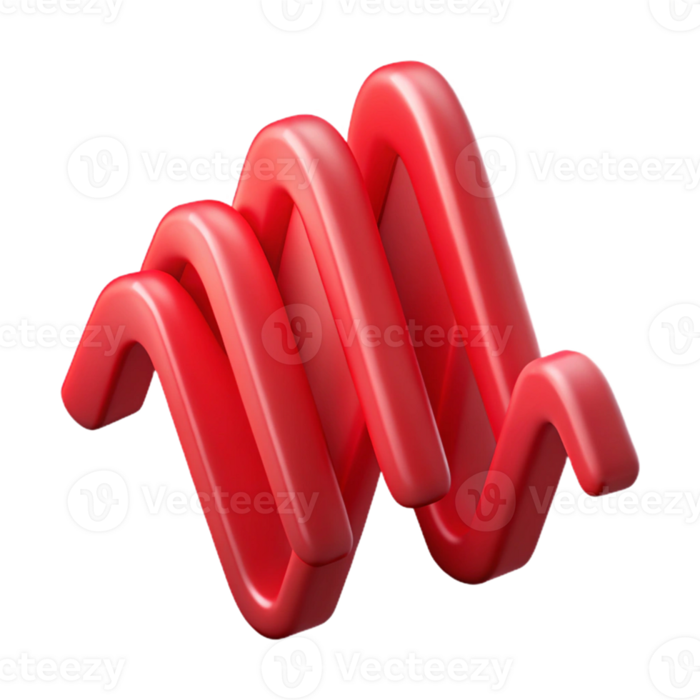 impressive abstract Red Soundwave Decay Curve Transparent Cutout high quality png