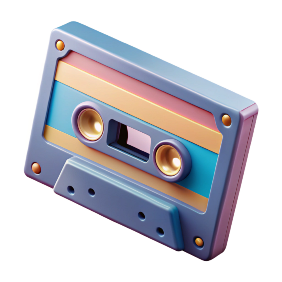 extraordinary abstract Retro Cassette Tape Isolated with Label Detail exclusive png