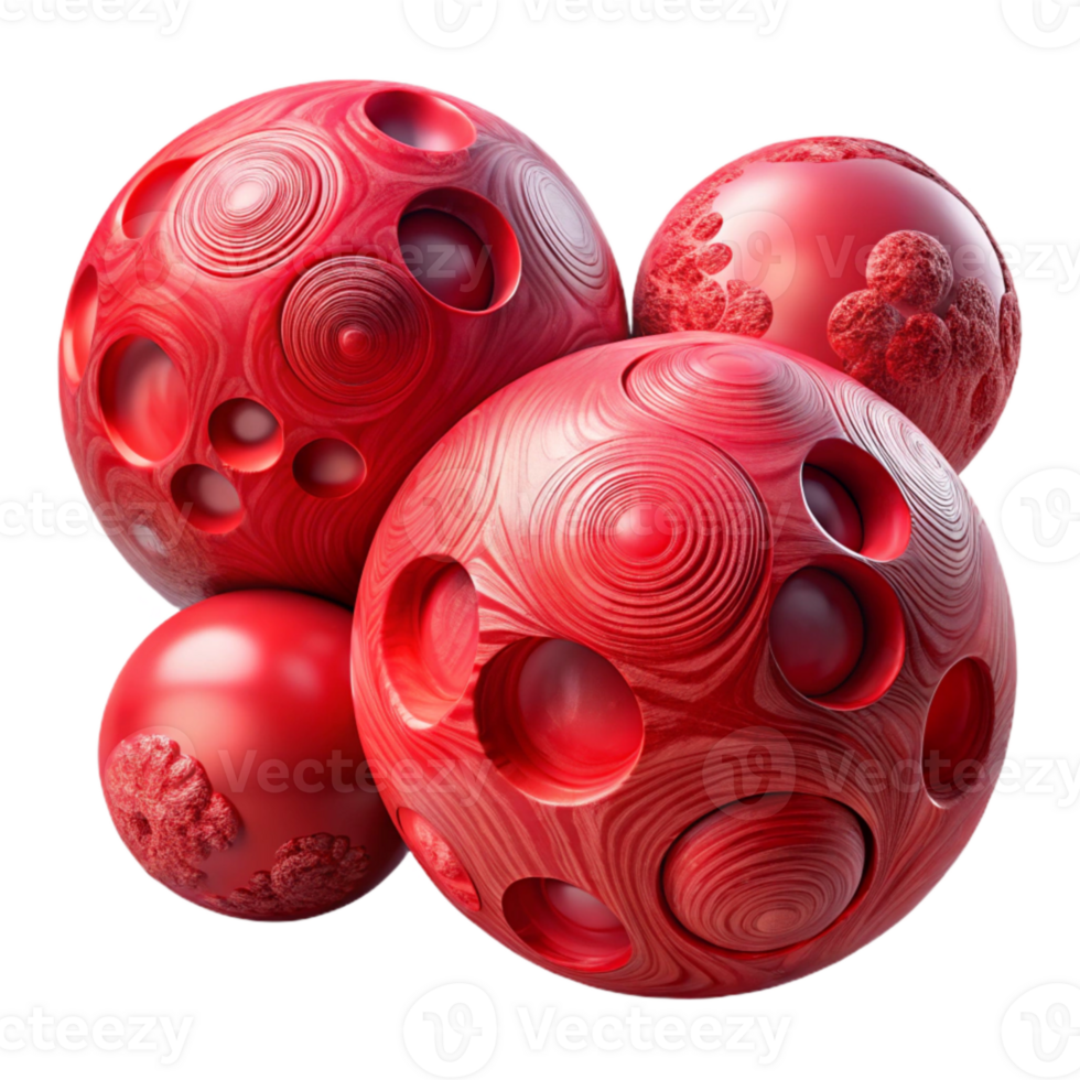 impressive minimalist Red Symphony of Spheres Cutout with High Contrast authentic png