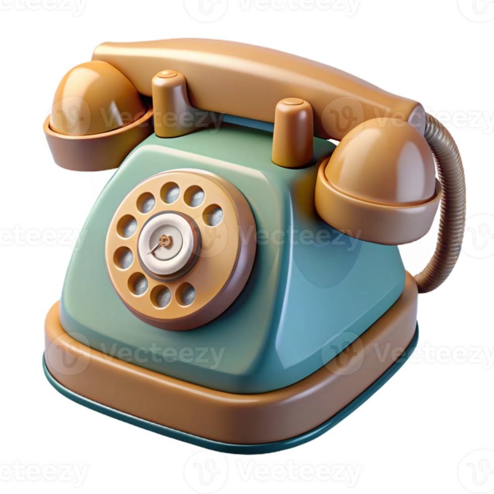 beautiful creative Retro Telephone Isolated with Rotary Dial original png