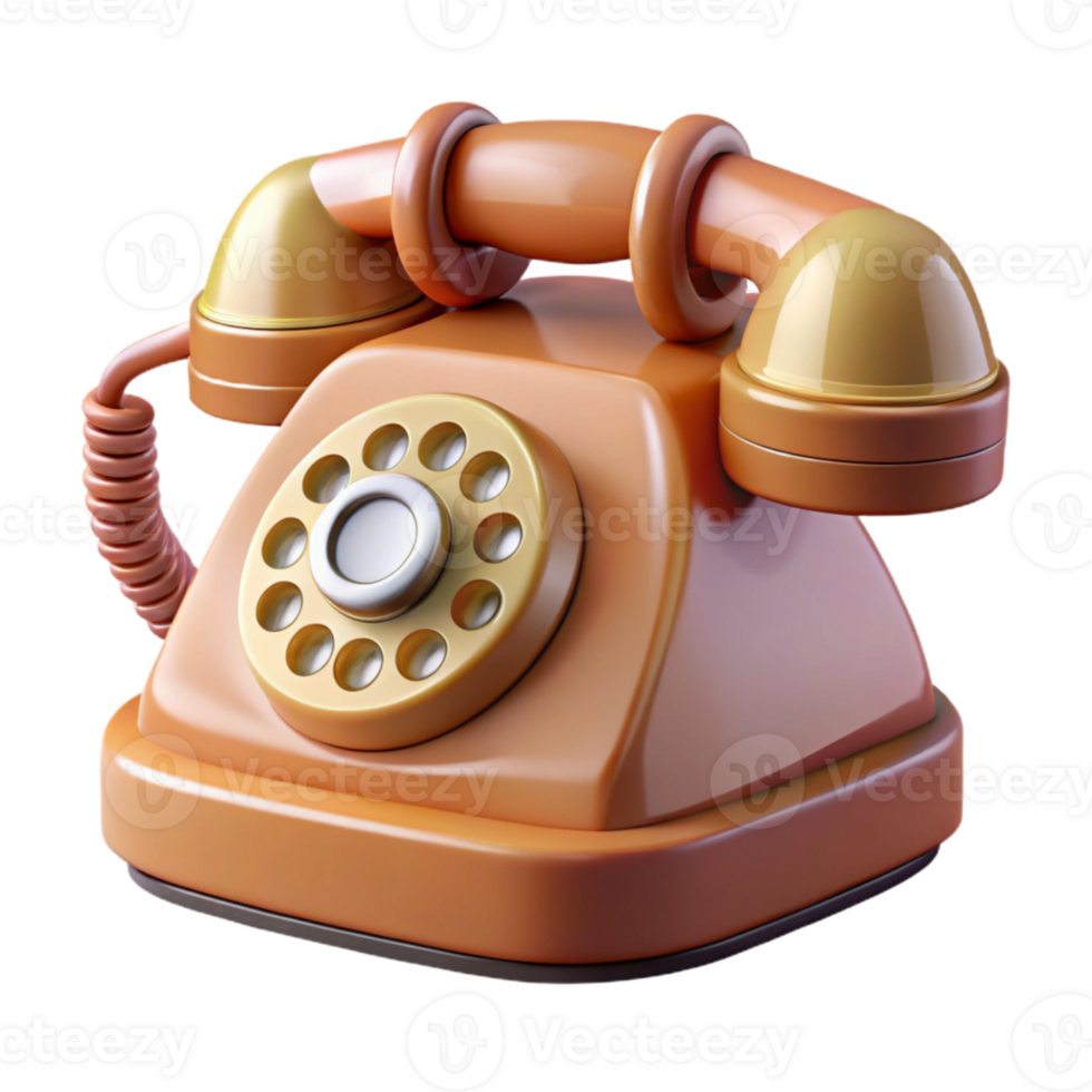 beautiful vintage Retro Telephone Isolated with Rotary Dial original png