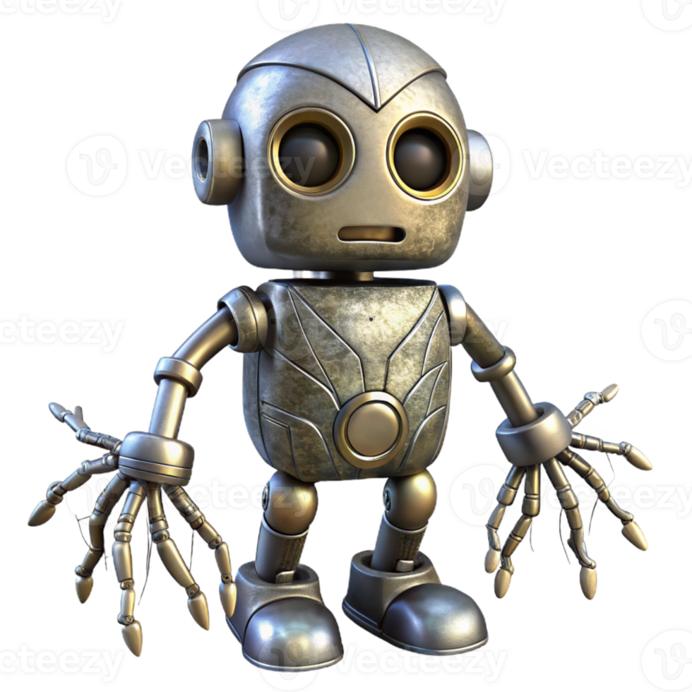 magnificent classic Robot with Branching Metal Roots Isolated Element exclusive png