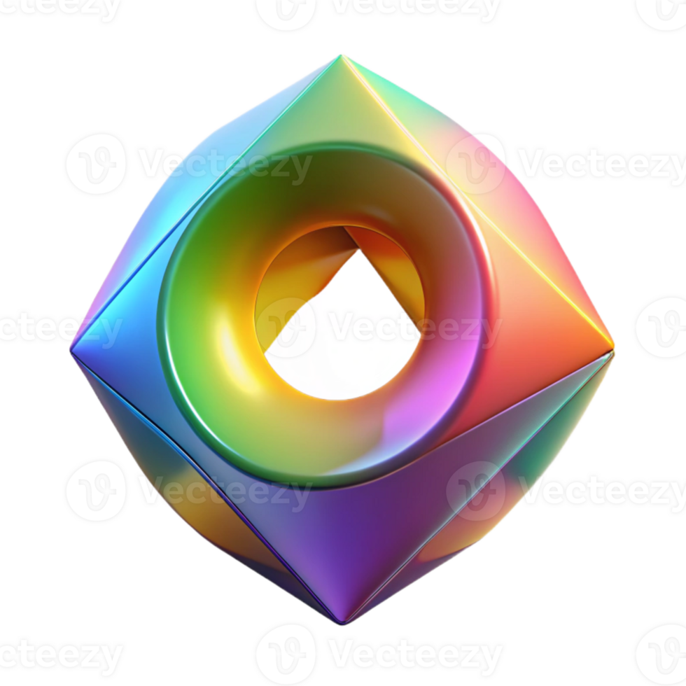 serene artistic Rotating Color Prism Cutout Transparent Background Isolated Element genuine png