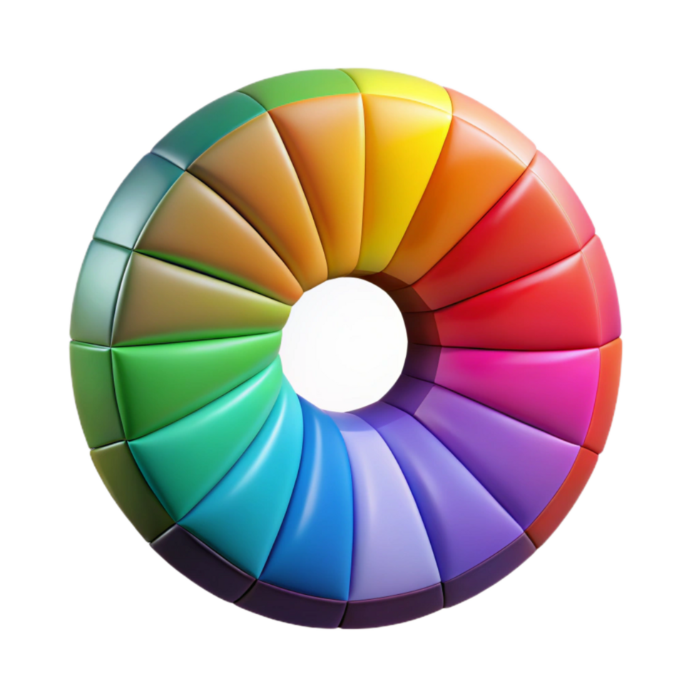 extraordinary abstract Rotating Color Spectrum Isolated Element detailed png