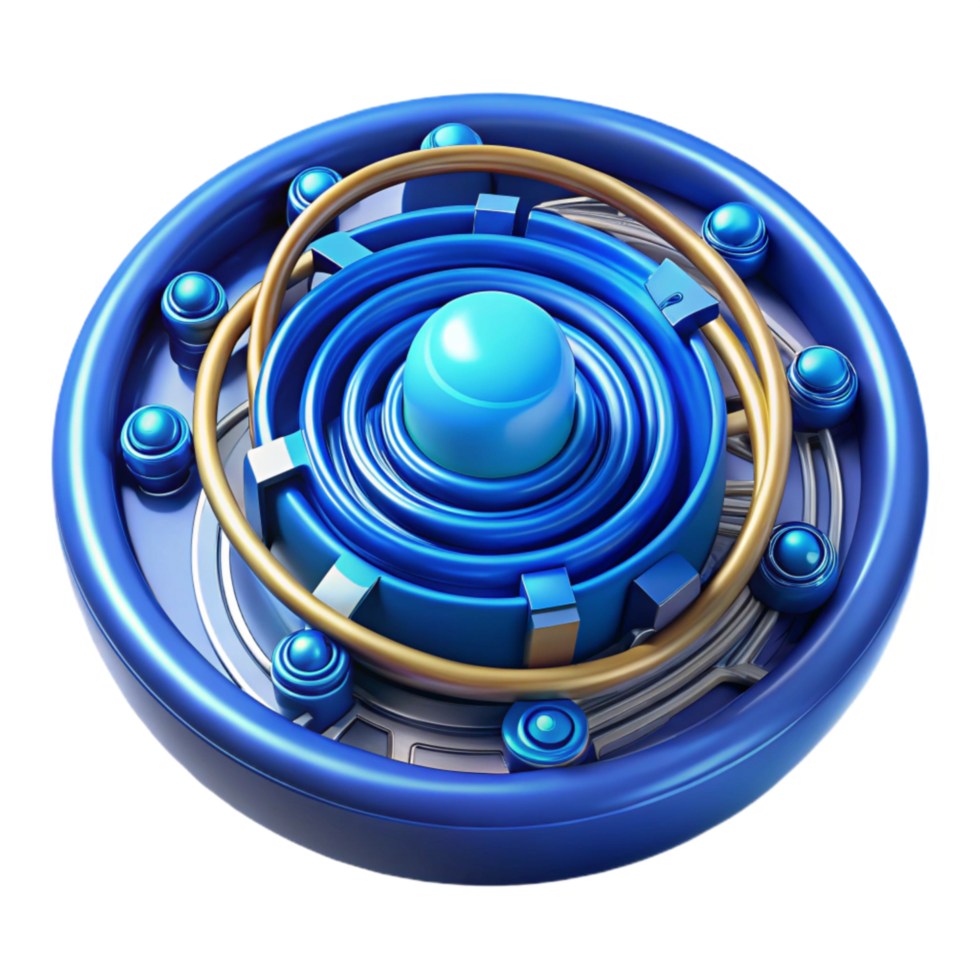 beautiful modern Rotating Energy Field in Blue Circuitry Isolated detailed png