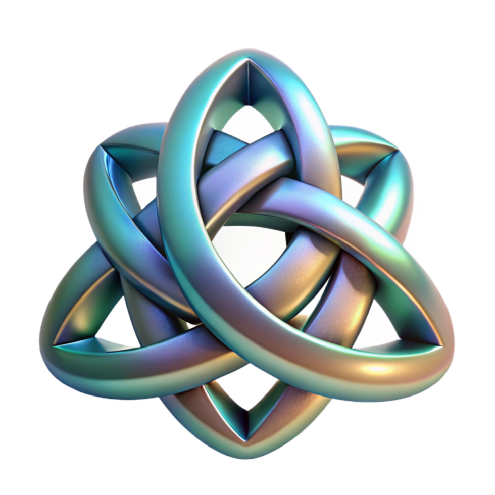 serene minimalist Rotating Hologram of Celtic Knot Cutout exclusive png