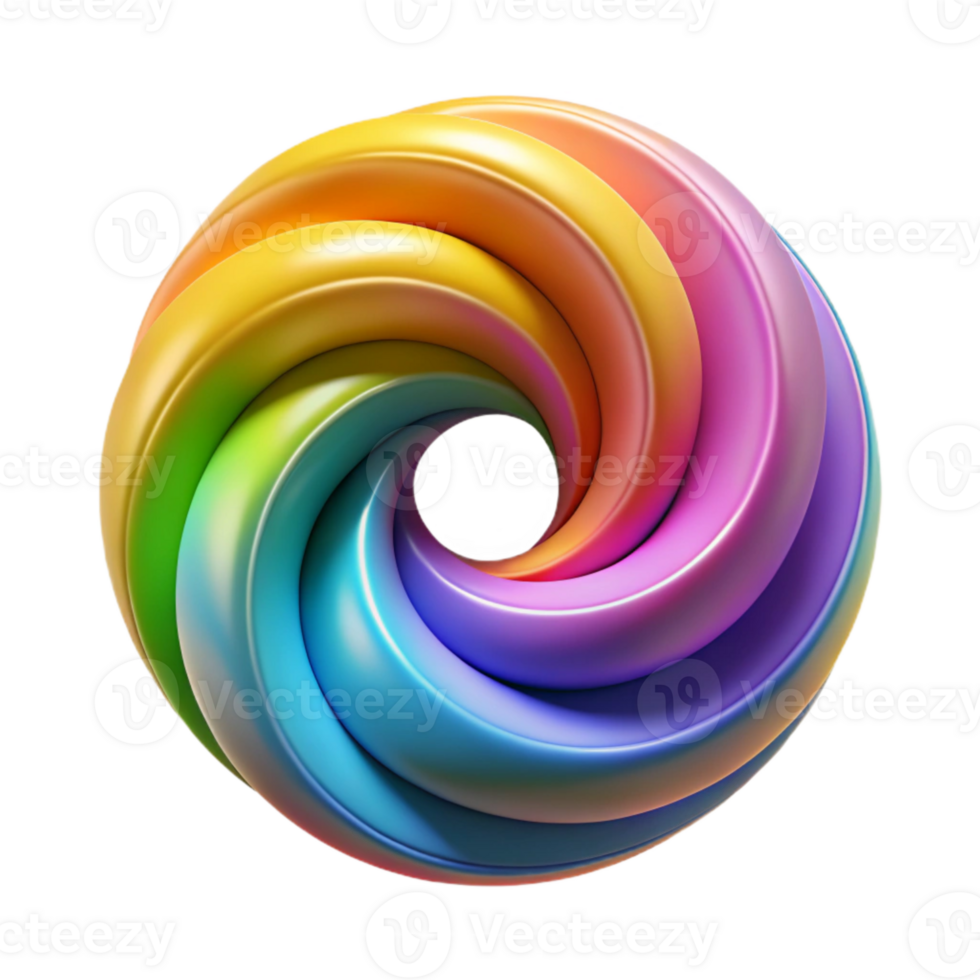 elegant modern Rotating Spectrum Swirl Cutout on Transparent Background Isolated authentic png