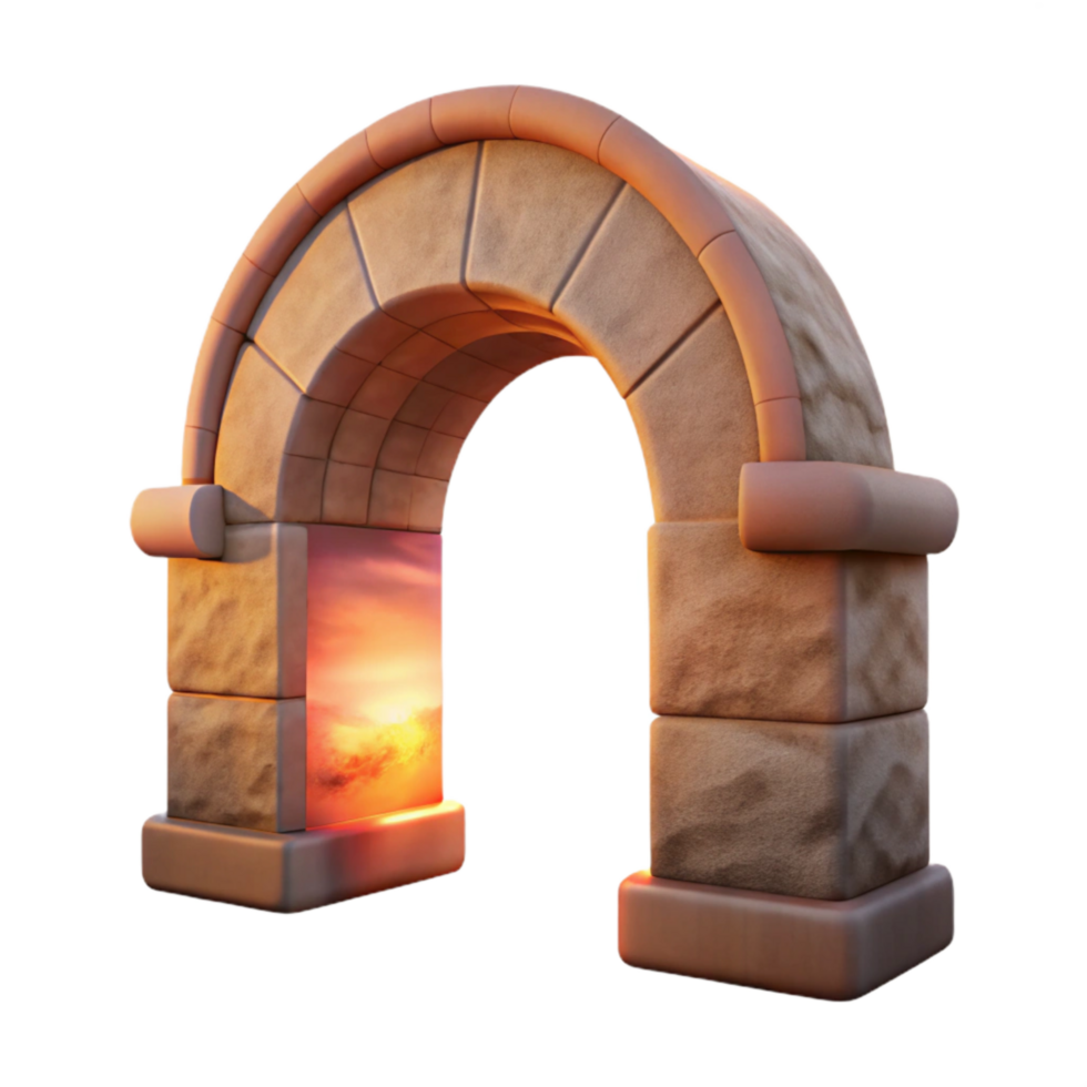 stunning modern Sandstone Aerthys Archway Cutout Transparent Background Sunset Hue premium png