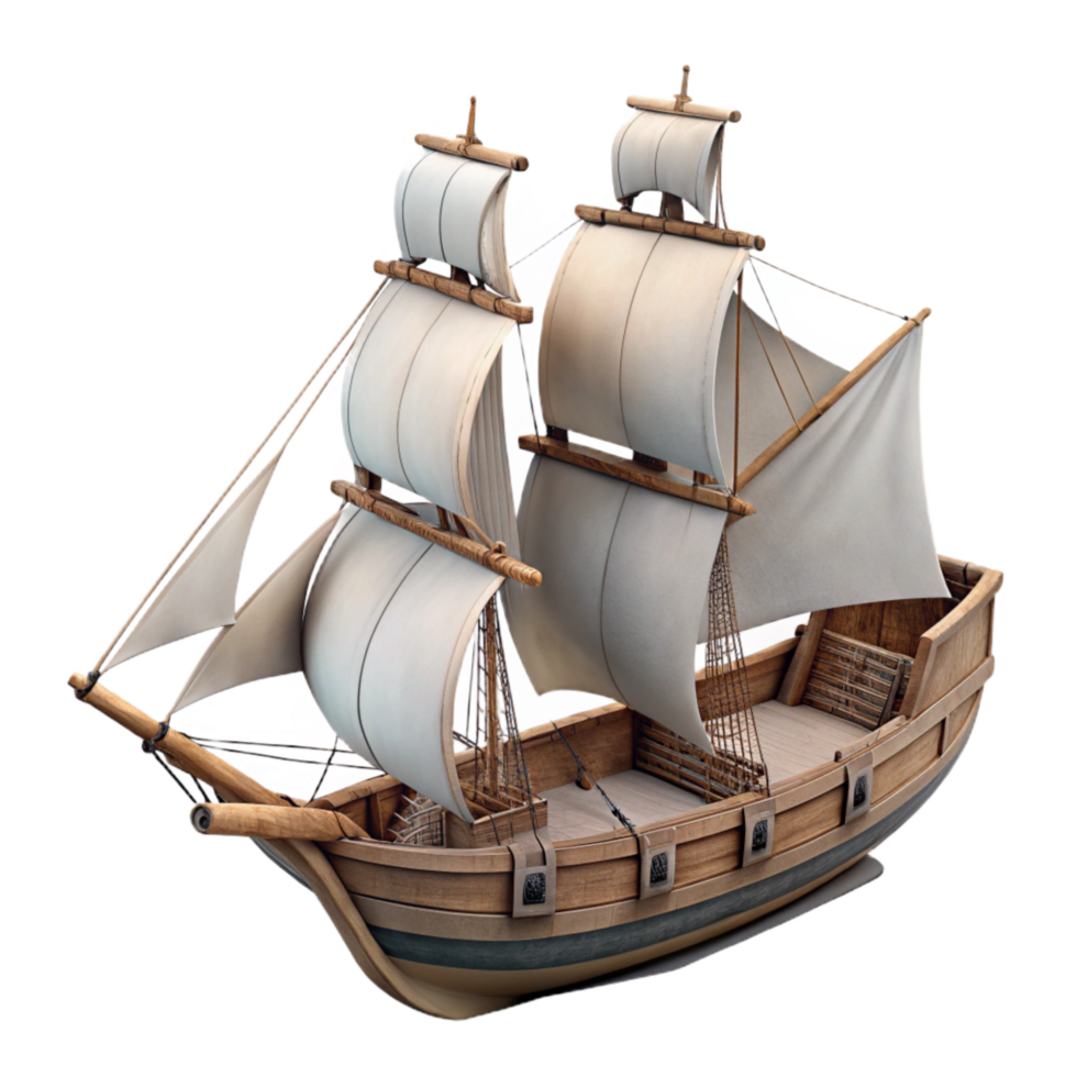 impressive abstract Sailing Ship Isolated Transparent Background Front Angle exclusive png