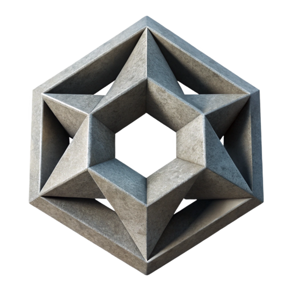serene contemporary Shadowed Geometric Shapes Depth Illusion Cutout original png