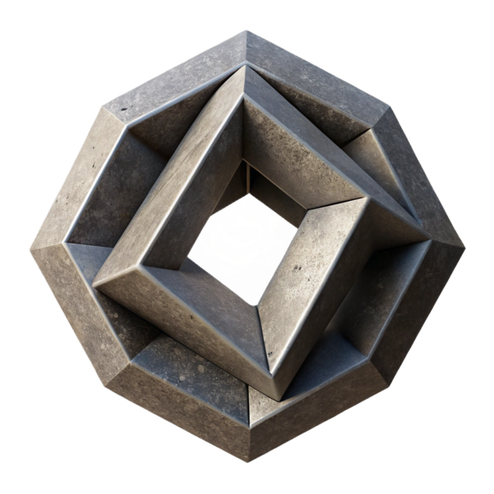 dramatic modern Shadowed Geometric Shapes Depth Illusion Cutout high quality png