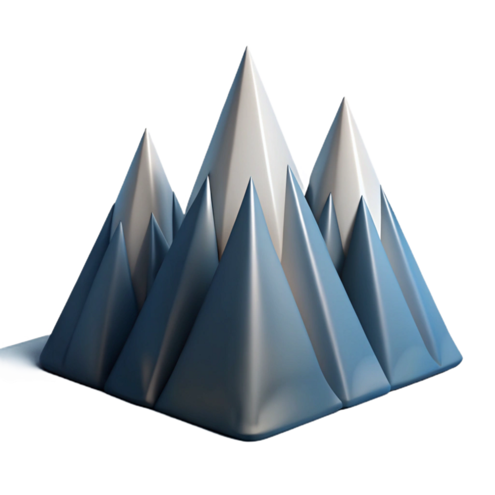 vibrant minimalist Sharp Aeropex Ascenders Peaks with Shadows Transparent high quality png