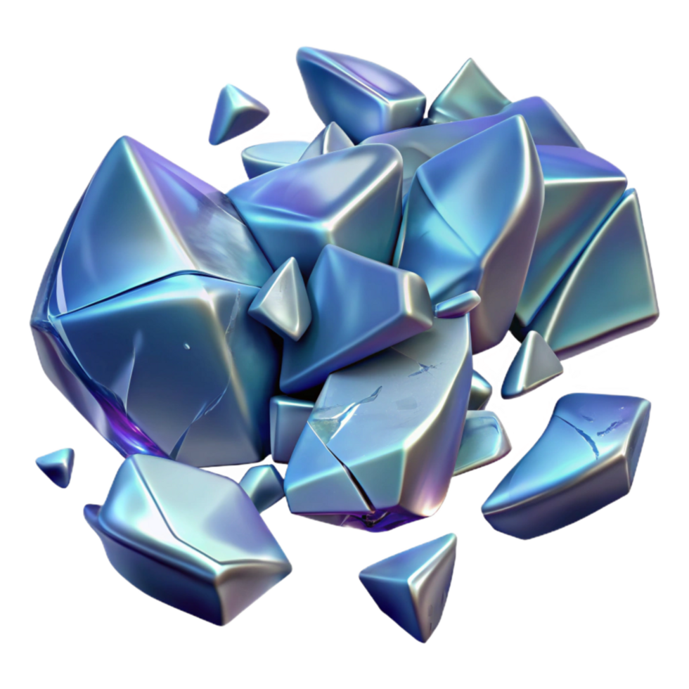 extraordinary modern Shattered Glass Pieces Isolated on Transparent Background with Bright Highlights premium png