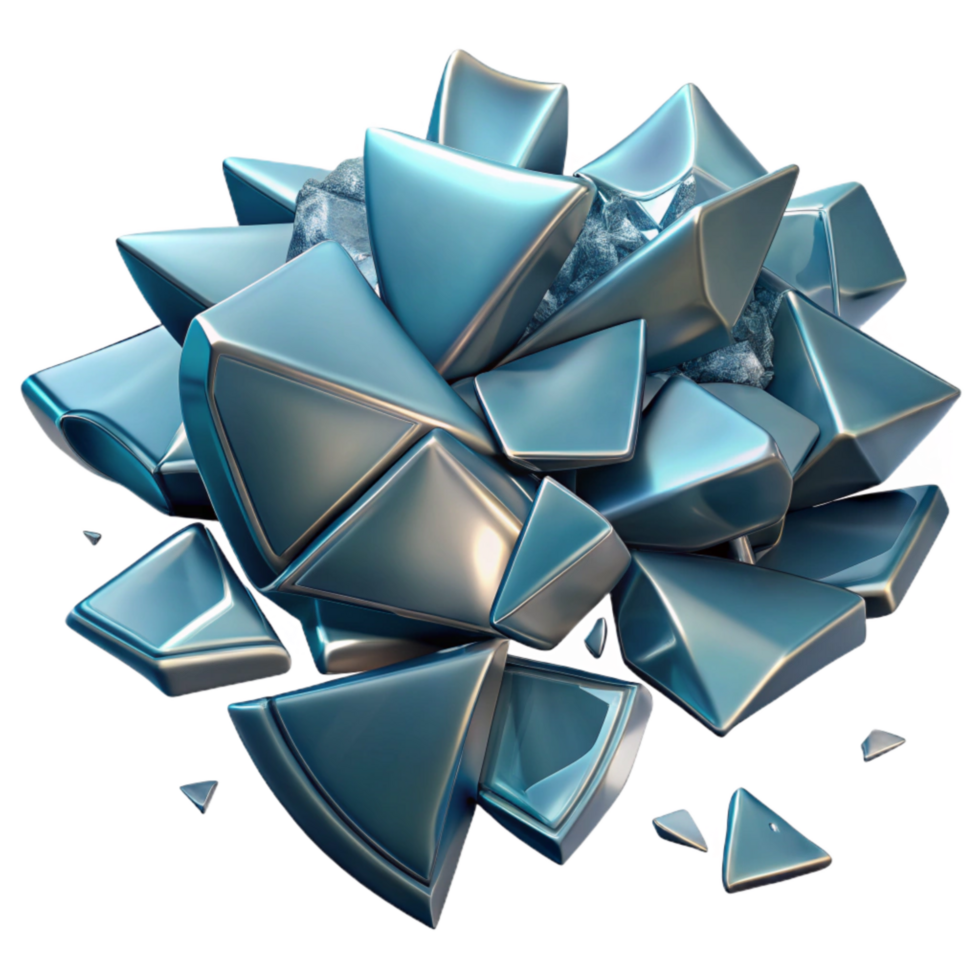 serene modern Shattered Glass Pieces Isolated on Transparent Background with Bright Highlights genuine png