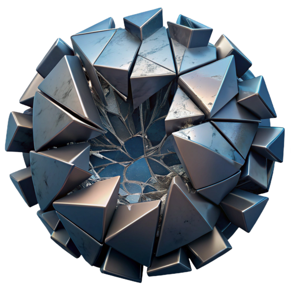 dramatic creative Shattered Reflection Cutout with Abstract Art Style original png