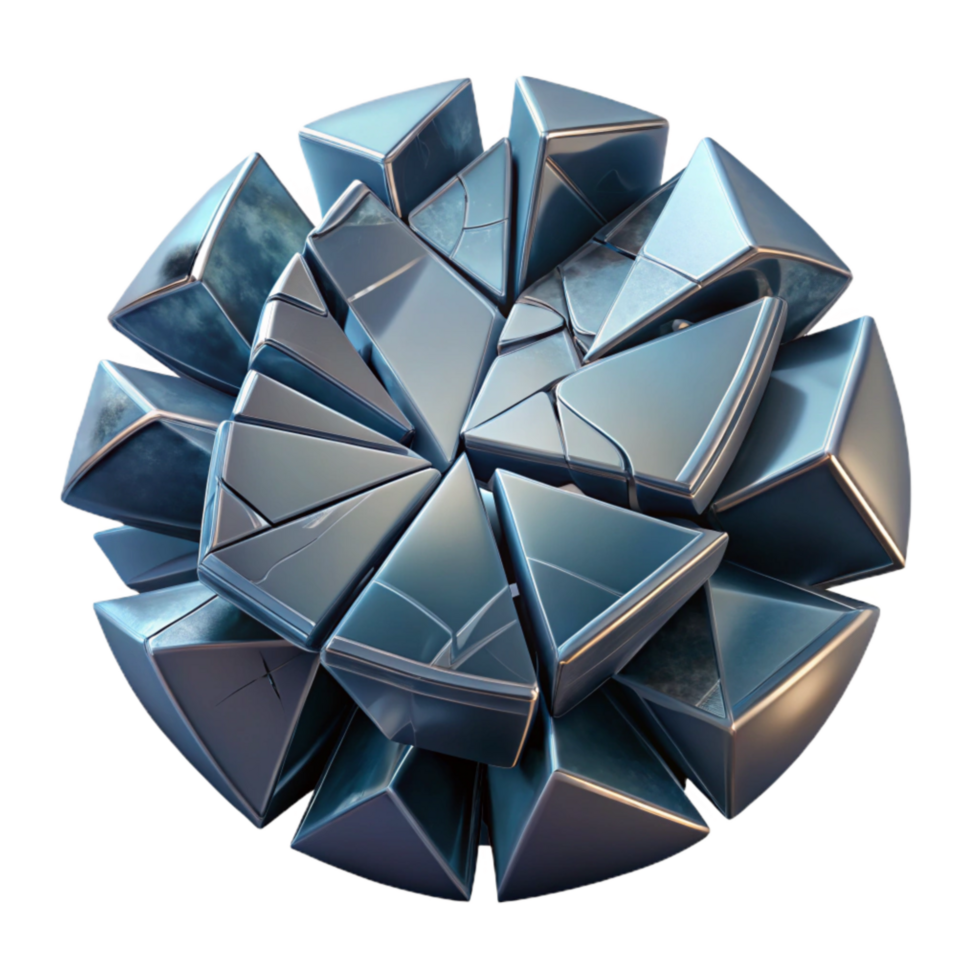 beautiful classic Shattered Reflection Cutout with Abstract Art Style authentic png