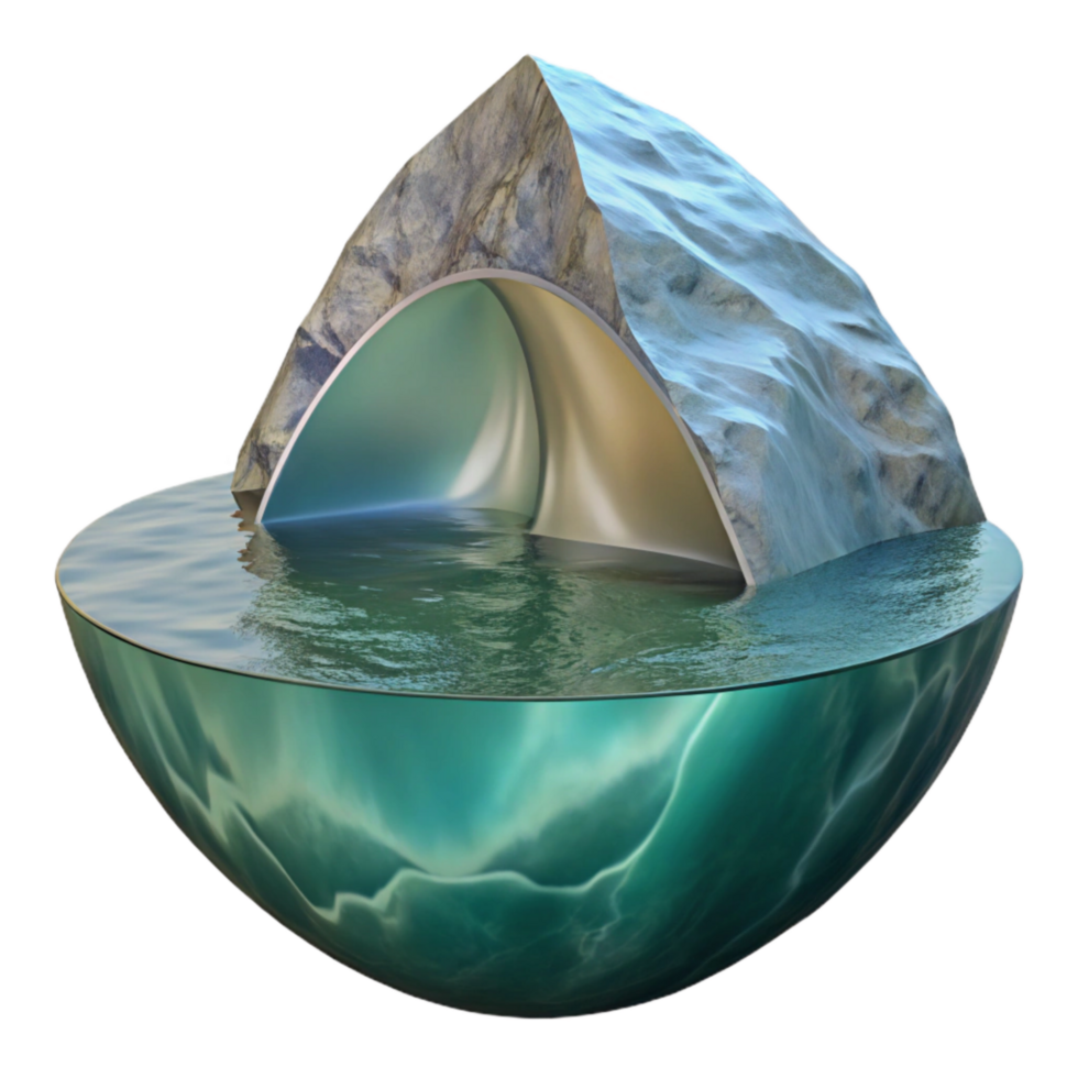 vibrant vintage Side View Distorted Reflection in Water Cutout png