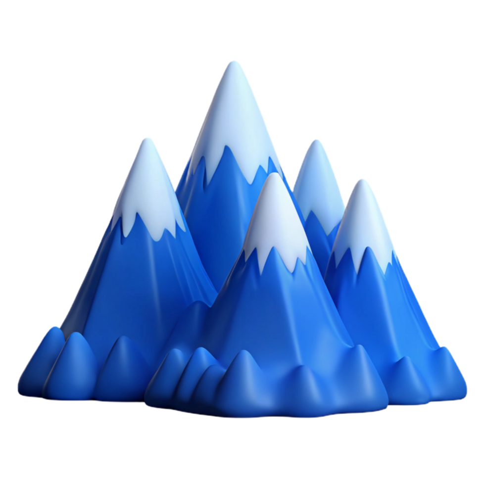 magnificent classic Silhouetted Mountain Peaks Against Vivid Blue Sky Isolated high resolution png
