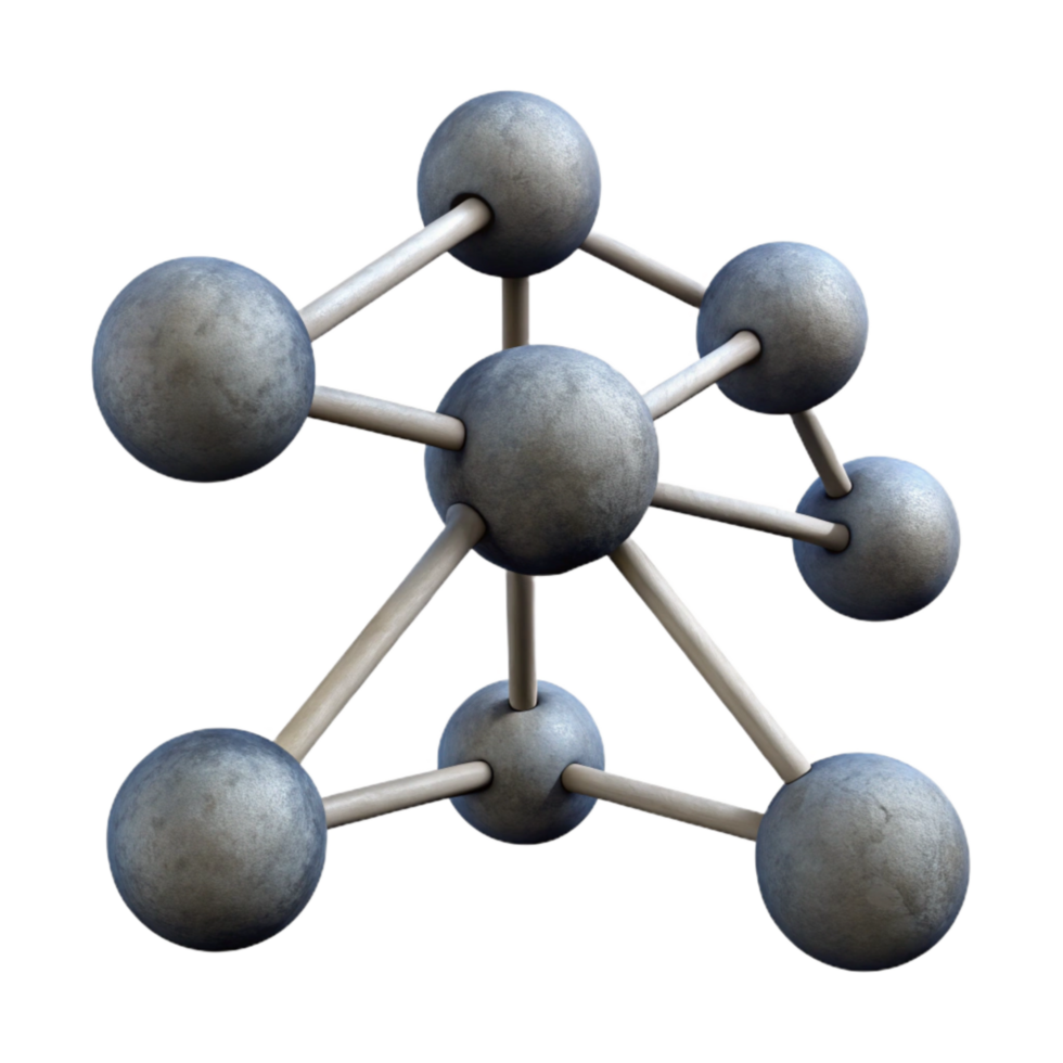 impressive contemporary Silhouette of Connected Nodes Cutout on Transparent Background png