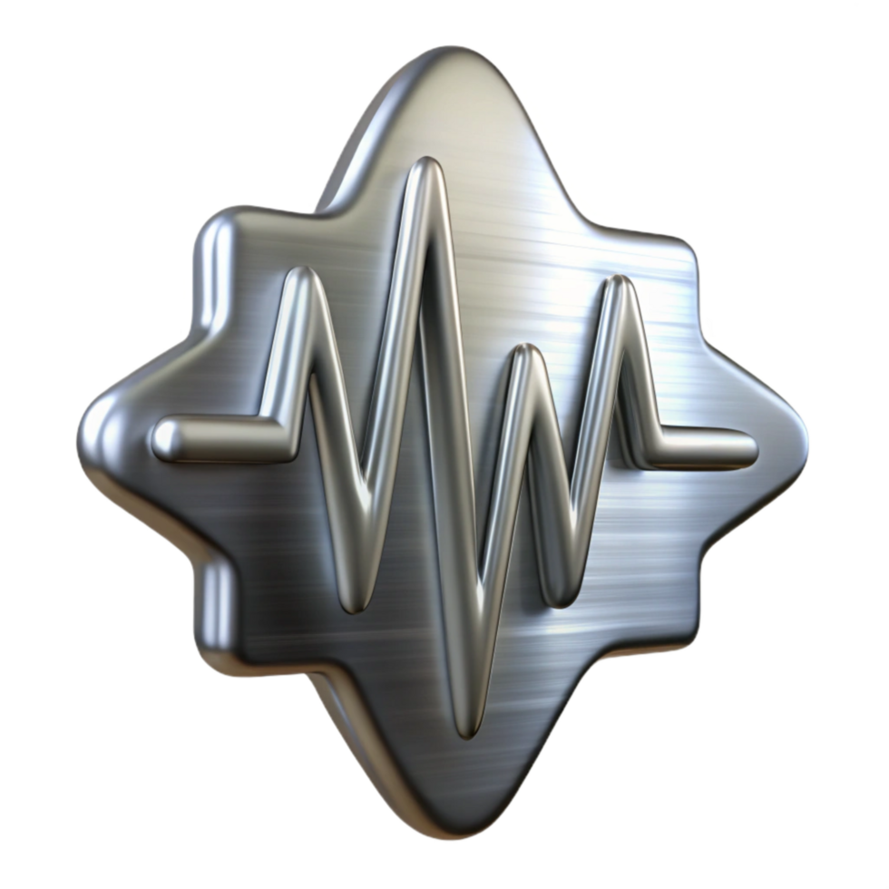 beautiful contemporary Silver Soundwave Design Cutout with Reflective Surface genuine png