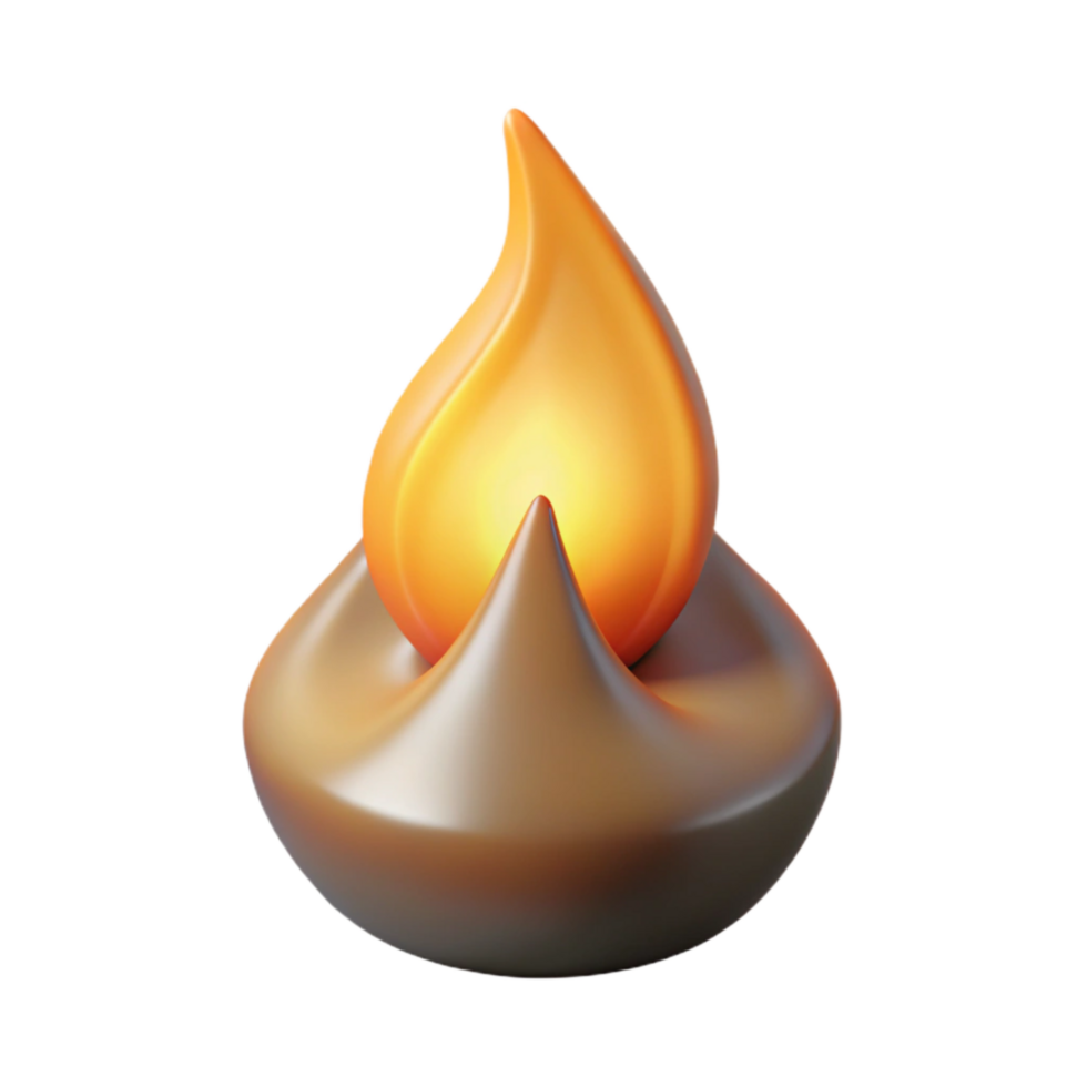 magnificent modern Single Flame Isolated with Long Shadow Effect detailed png