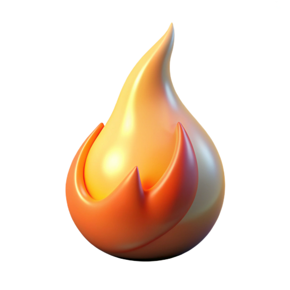 vibrant vintage Single Flame Transparent Background with Realistic Shadow authentic png