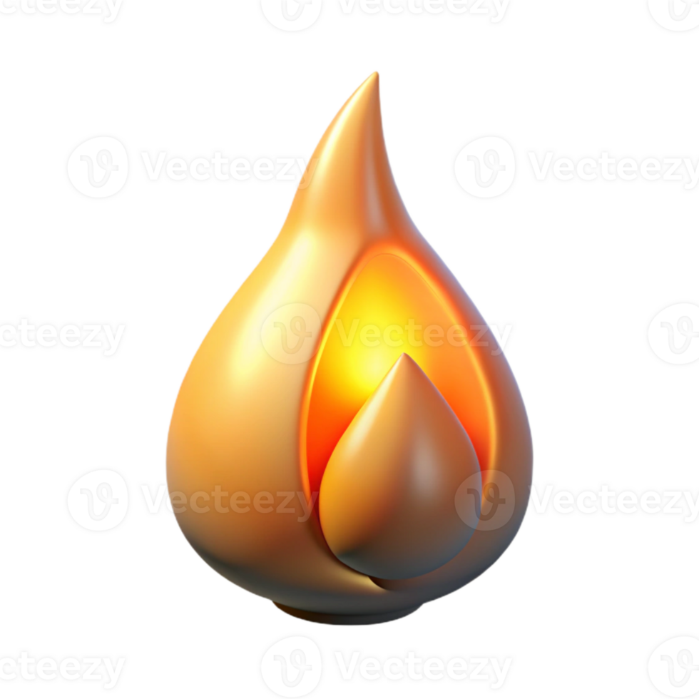 serene artistic Single Flame Transparent Background with Realistic Shadow png