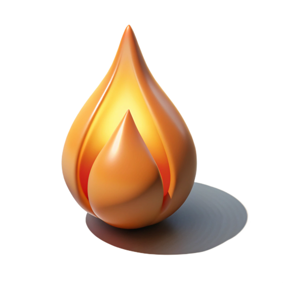 beautiful classic Single Flame Transparent Background with Realistic Shadow original png