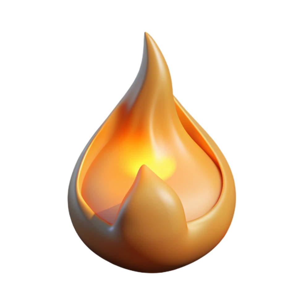 wonderful classic Single Flame Transparent Background with Realistic Shadow png