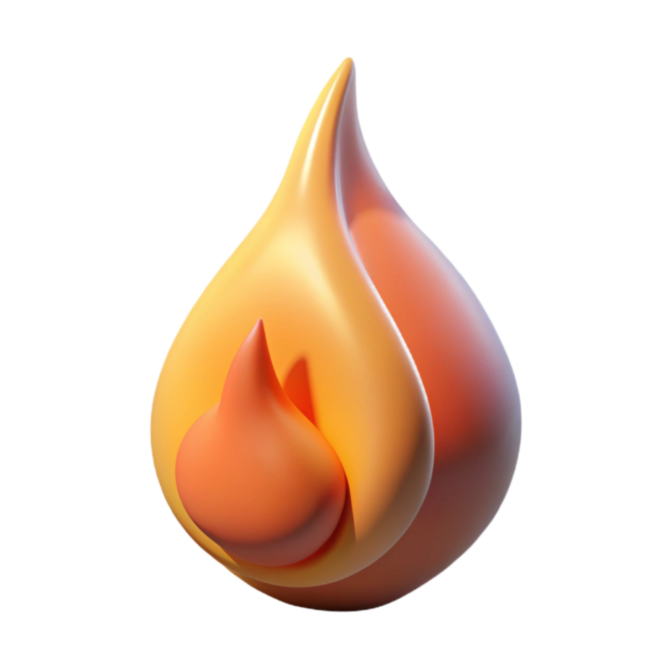 vibrant traditional Single Flame with Long Shadow Transparent Background authentic png