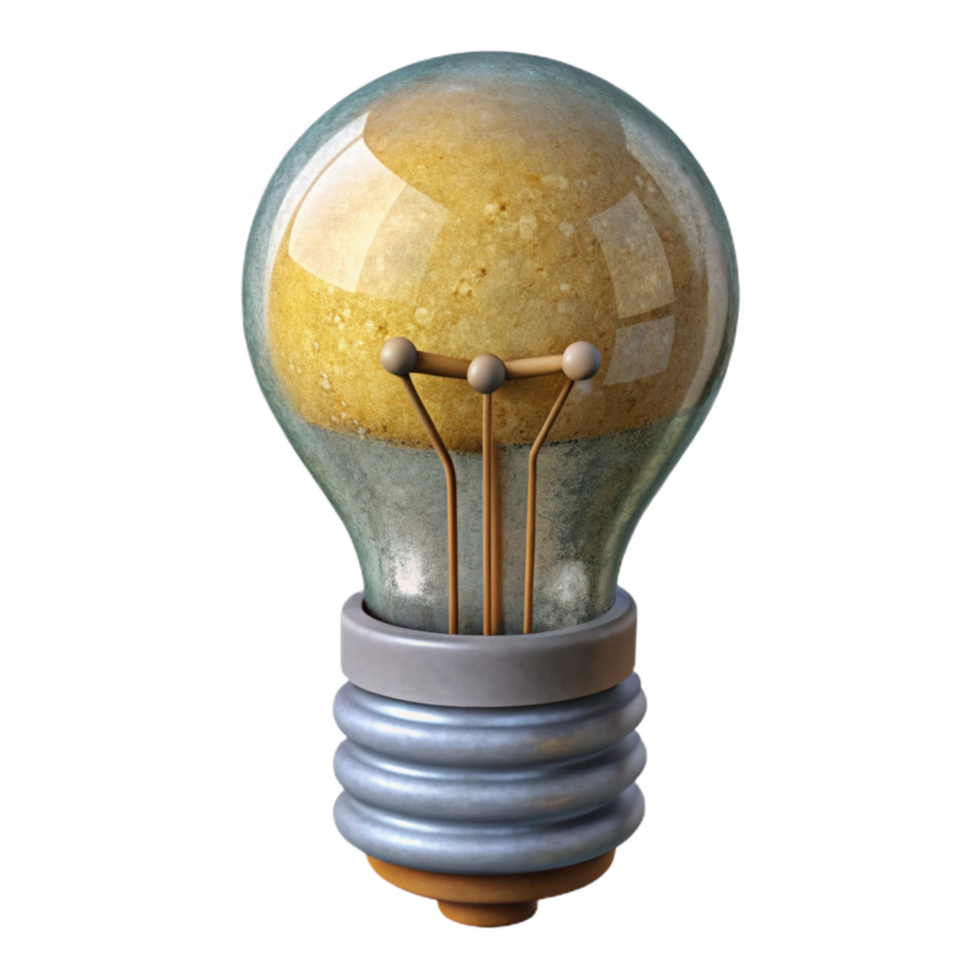 impressive classic Single Light Bulb Cutout with Filament and Glass Bulb professional png