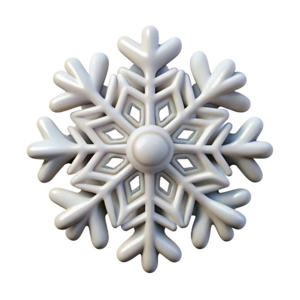 serene minimalist Snowflake Unique Design White Isolated on Transparent Background professional png