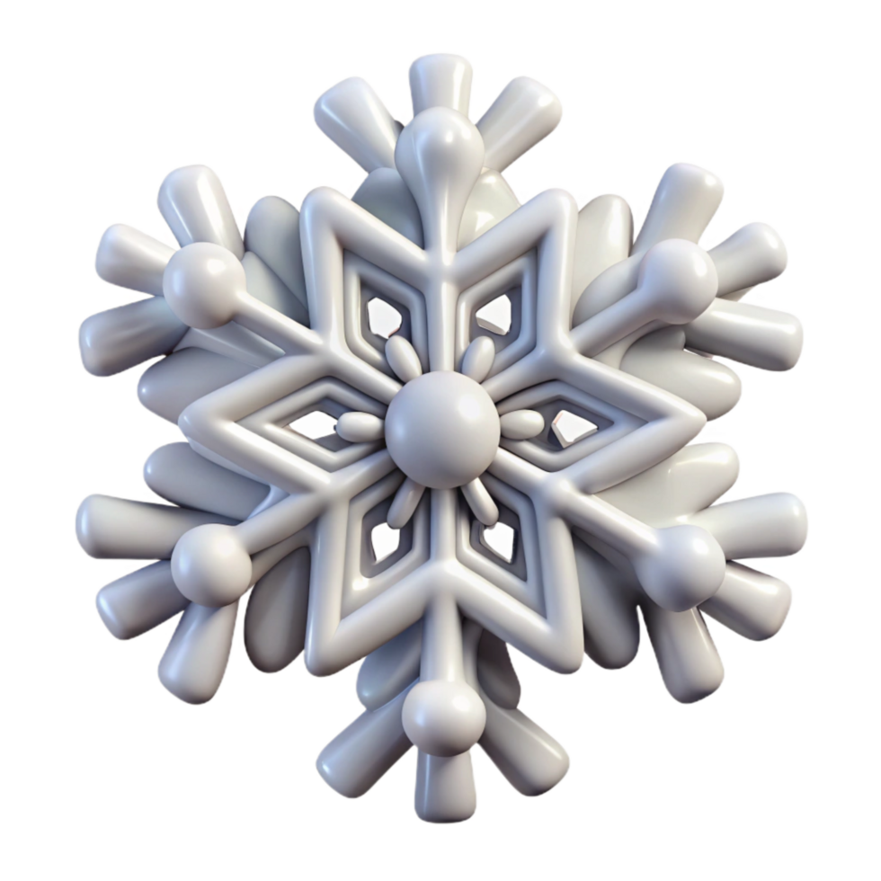 serene modern Snowflake Unique Design White Isolated on Transparent Background high quality png