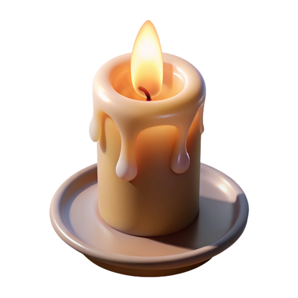 beautiful abstract Soft Candlelight Isolated with Shadow Transparent Background Cutout exclusive png