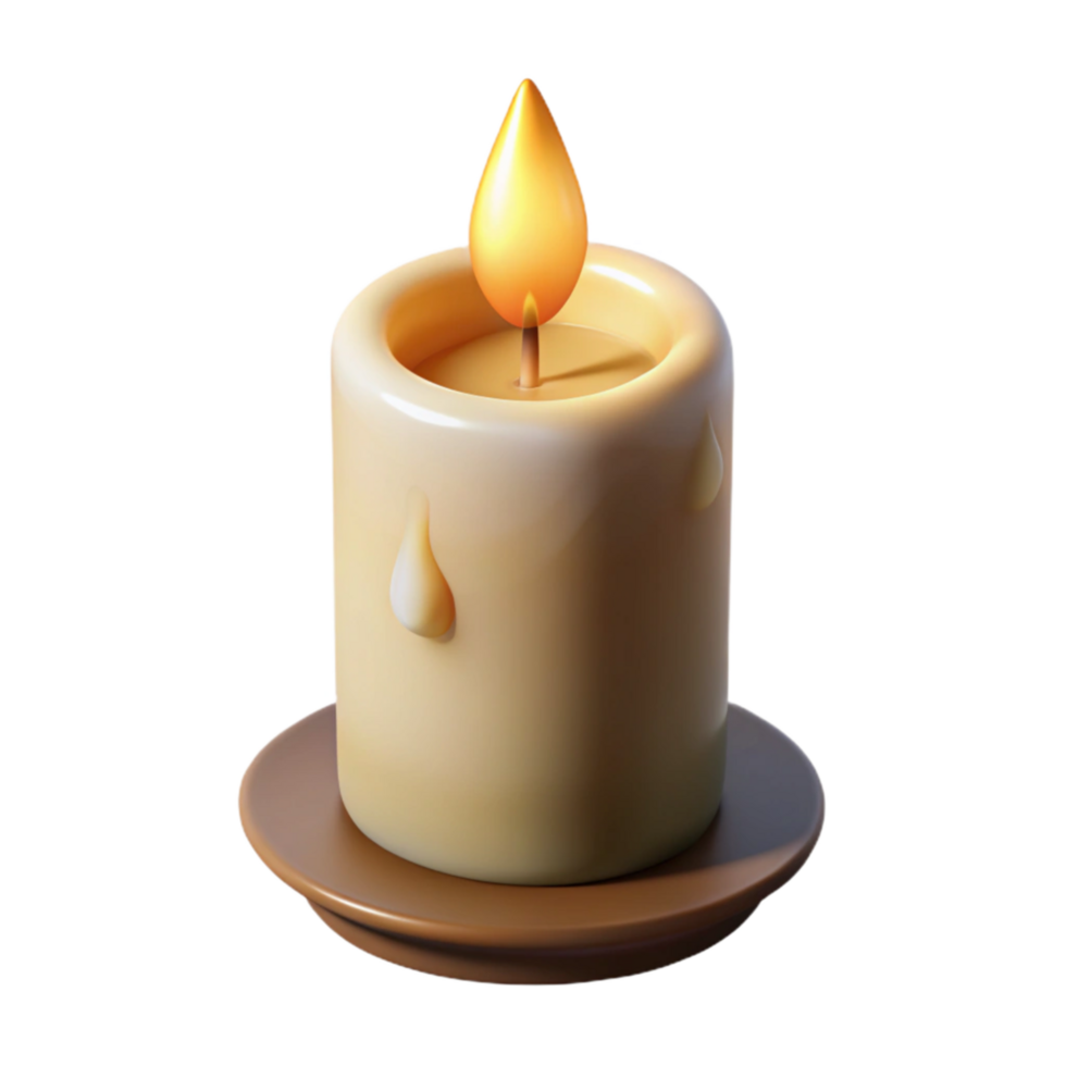 serene creative Soft Candlelight Isolated with Shadow Transparent Background Cutout png