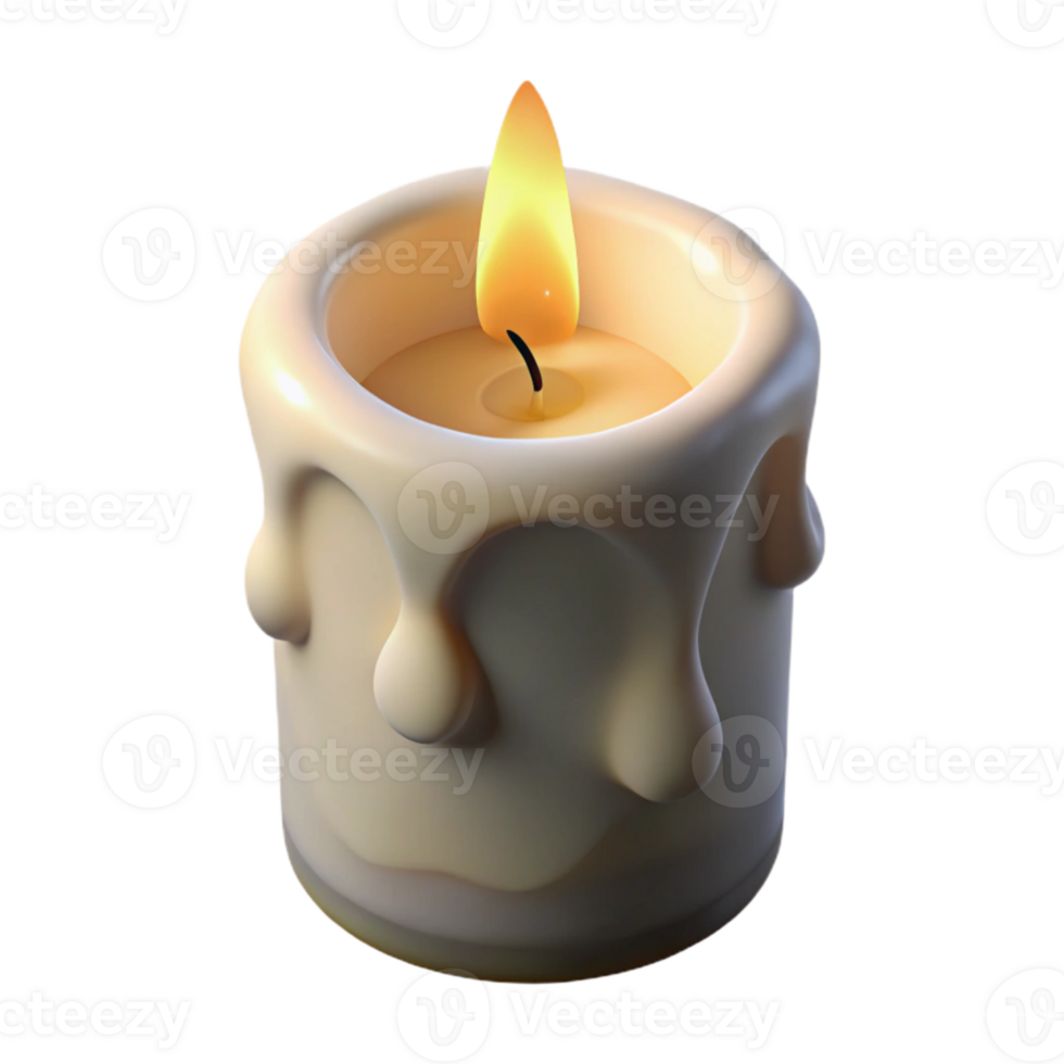 impressive minimalist Soft Candlelight with Shadow Transparent Background Isolated professional png
