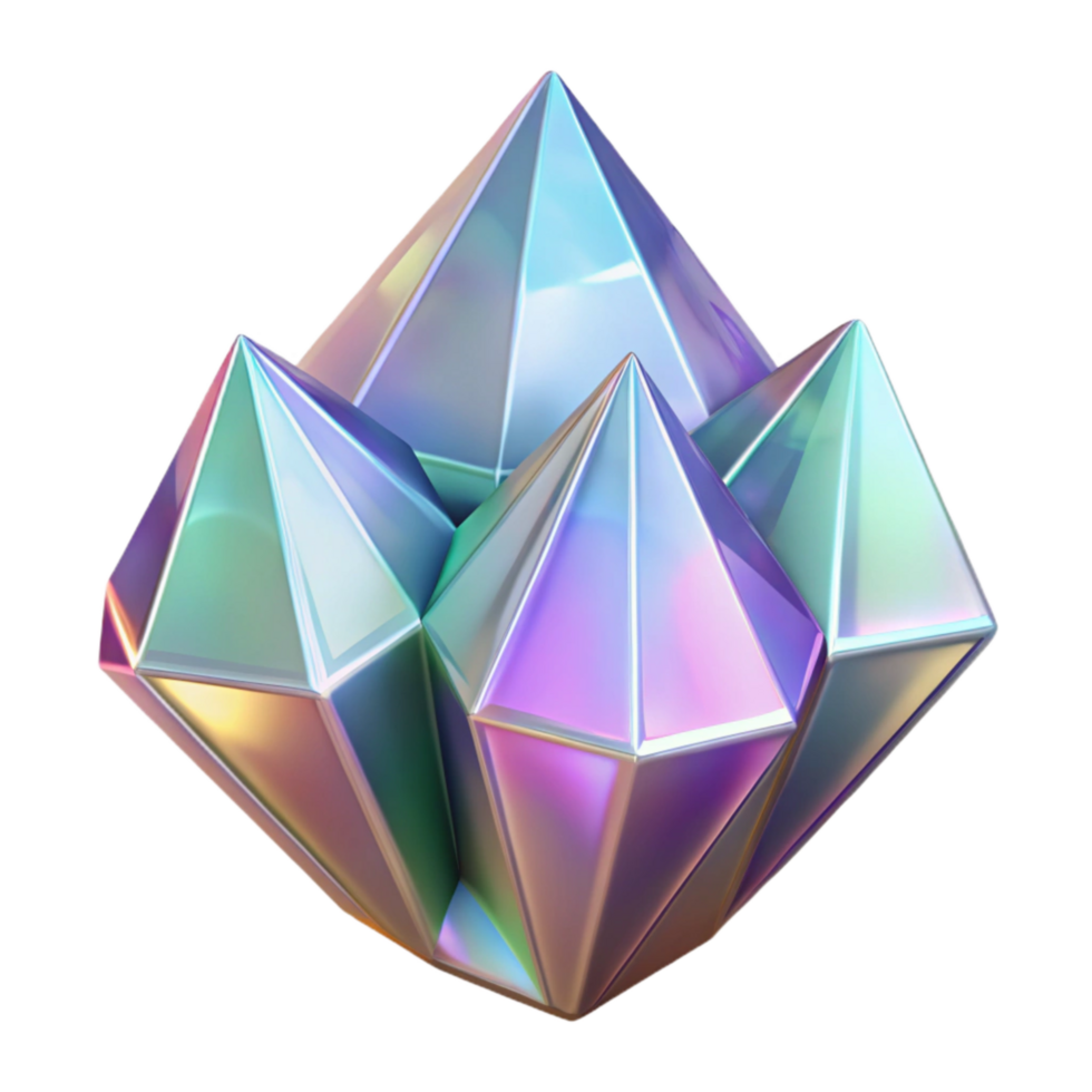 beautiful minimalist Soft Edge Geometric Crystals Cutout Iridescent Sheen original png