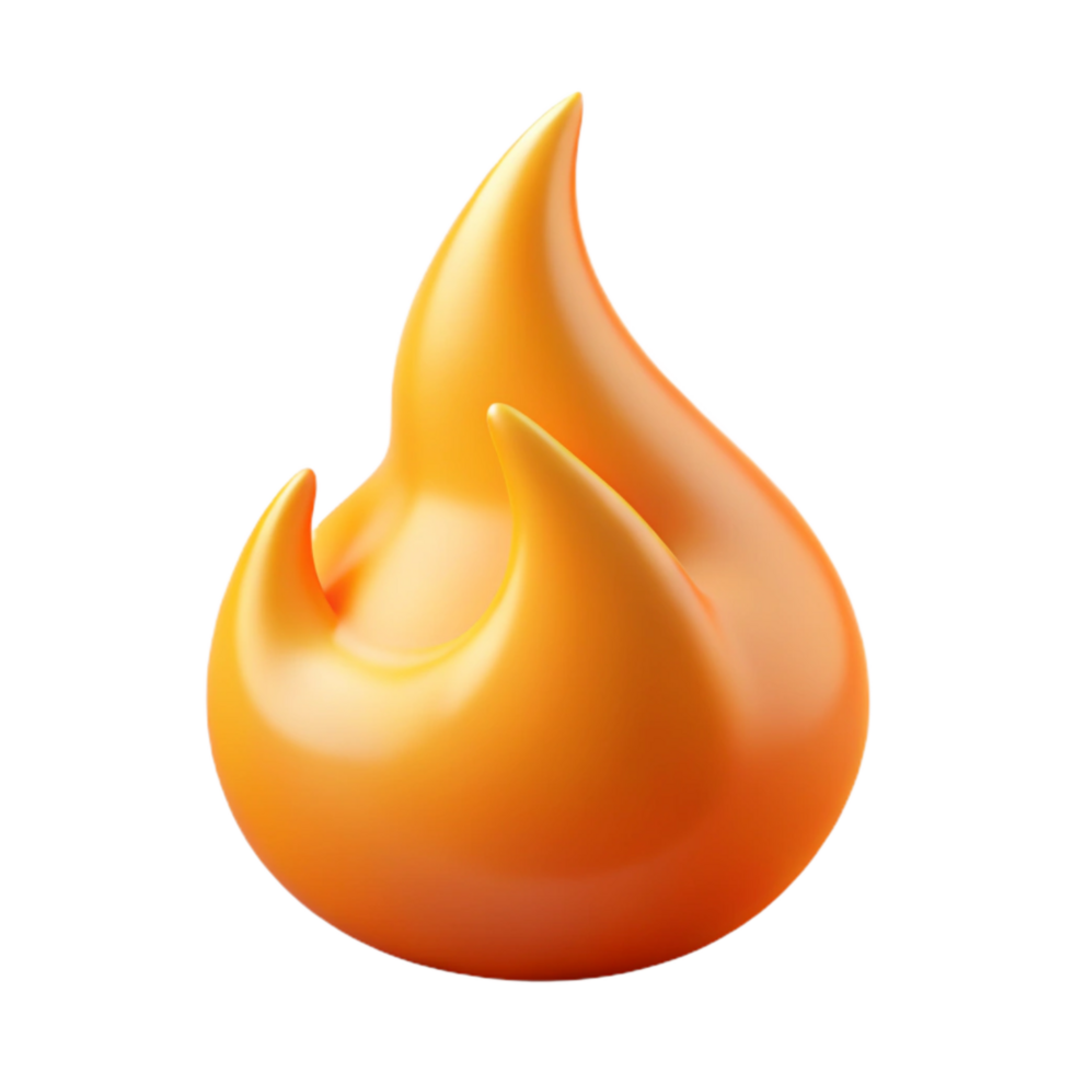elegant contemporary Soft Orange Flame Isolated with Shadow Cutout genuine png