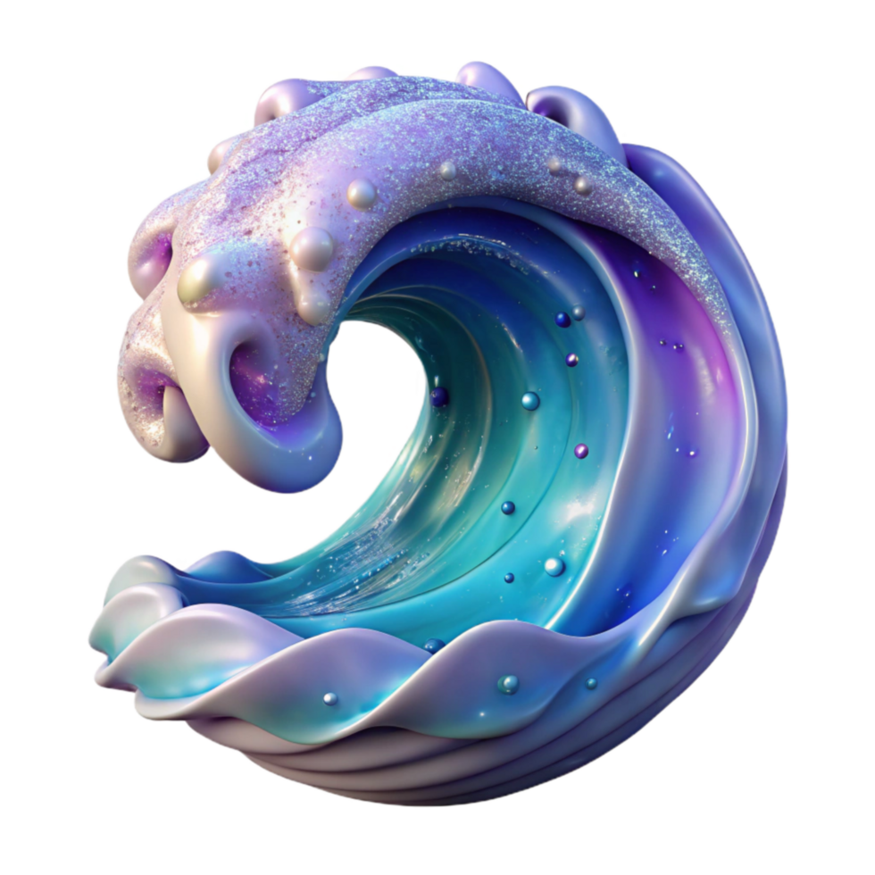 serene contemporary Space Wave Breaking Transparent Background Isolated exclusive png