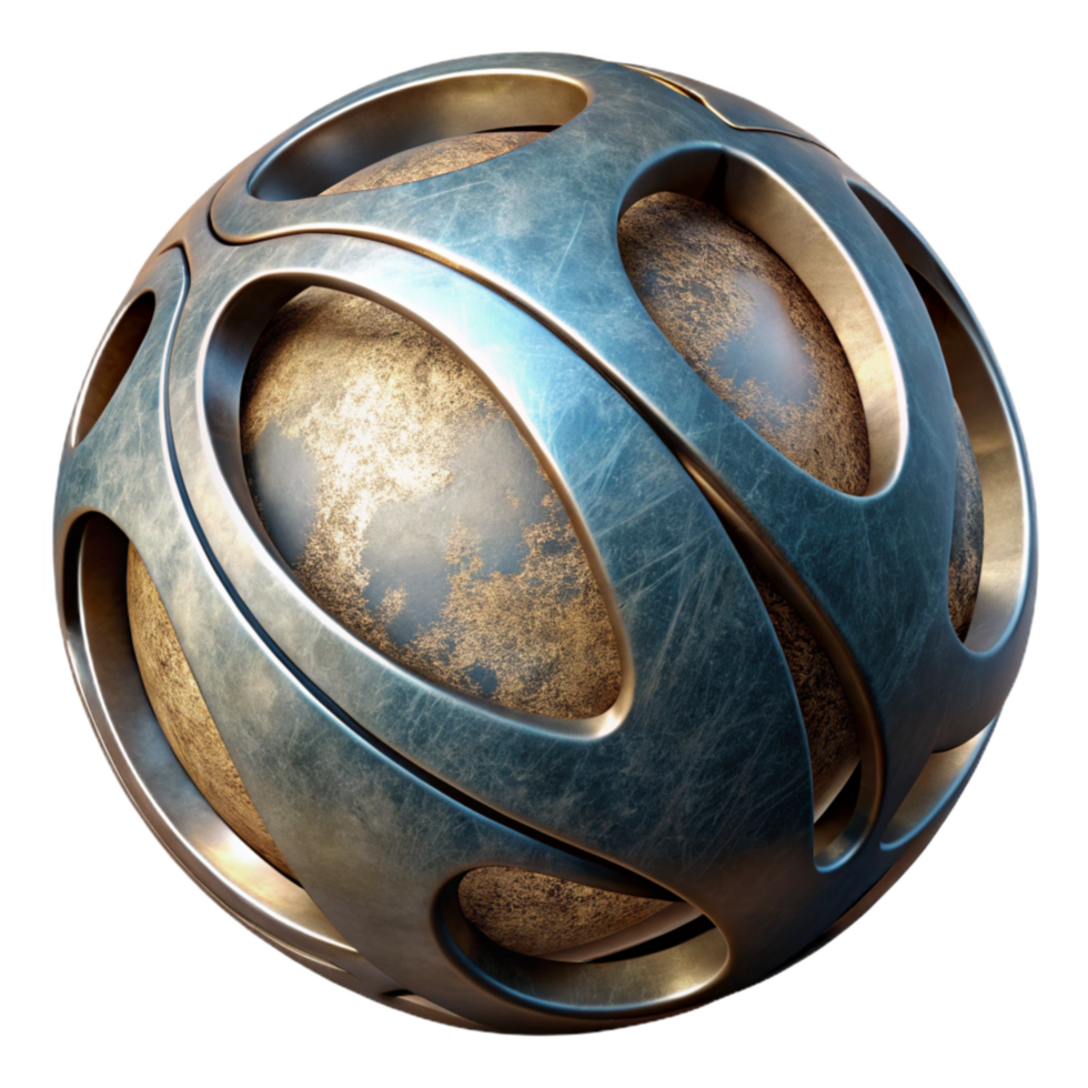 beautiful traditional Sphere Design Element Cutout with Metallic Finish png
