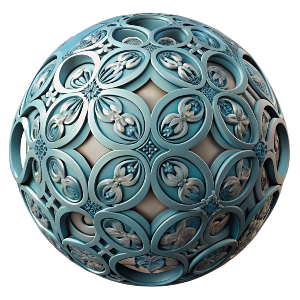 impressive rustic Sphere Ornament Cutout with Ornate Pattern authentic png