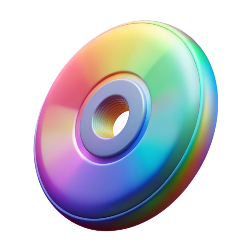 beautiful minimalist Spinning Disc with Colorful Gradient Transparent high quality png