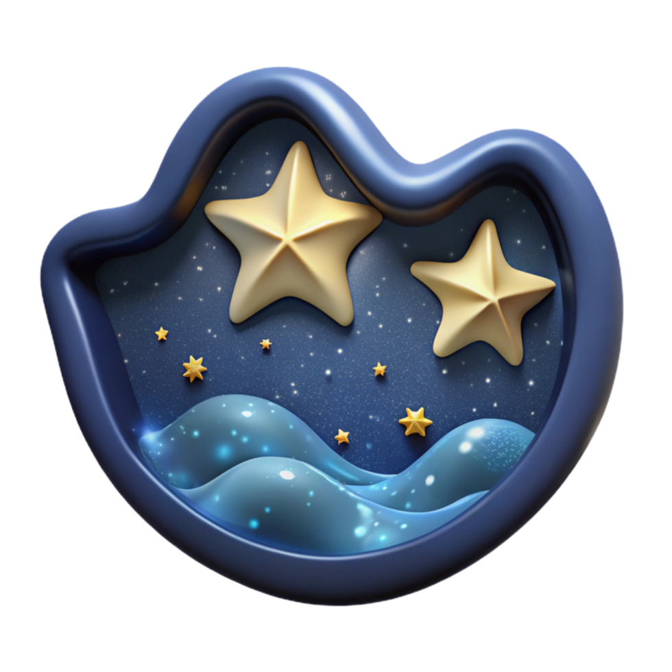 extraordinary abstract Starry Ocean Depths Cutout with Dark Background detailed png