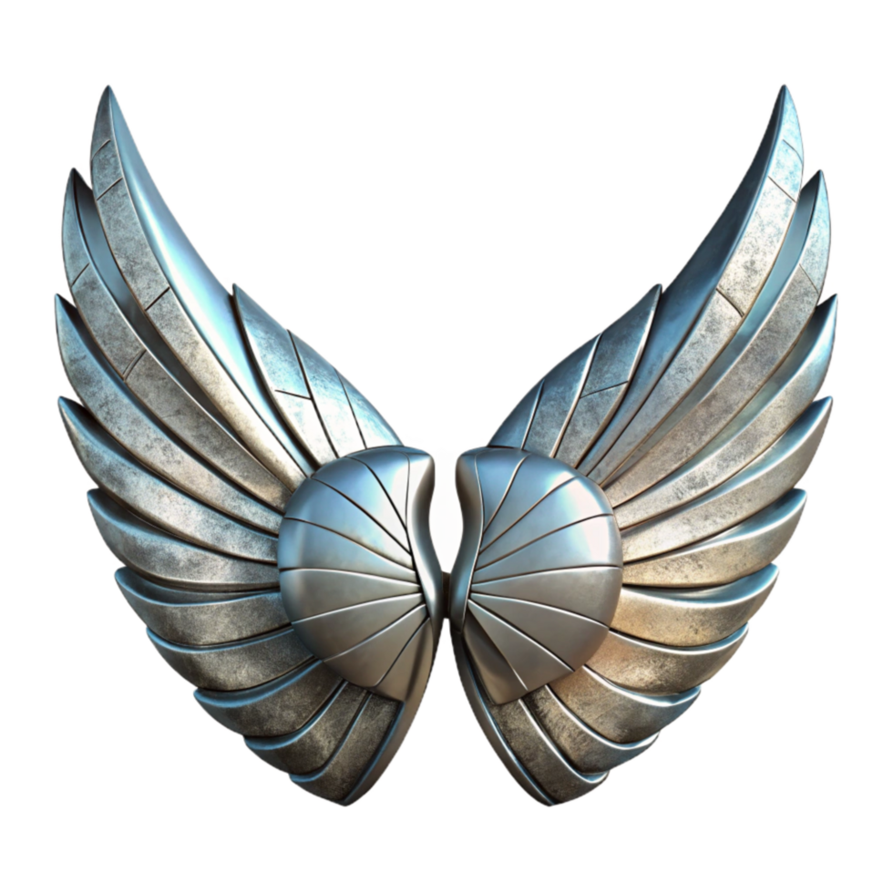 stunning modern Steel and Wire Wings Dynamic Pose Transparent Background exclusive png