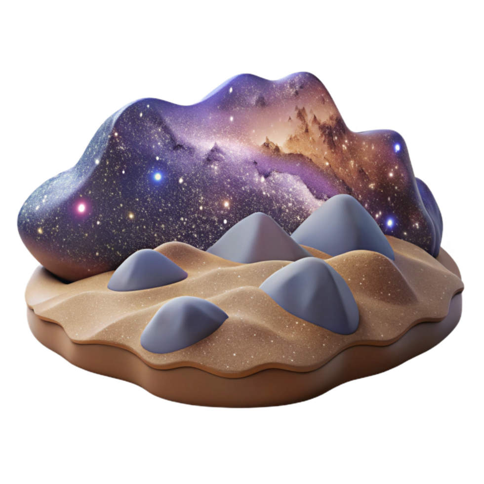 stunning traditional Stellar Steppes Landscape Element with Distant Galaxy original png