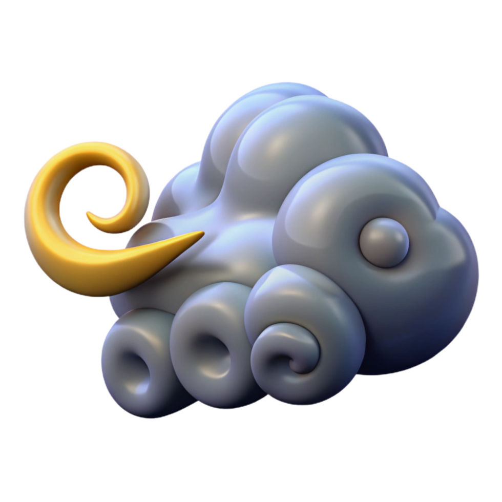 impressive classic Stormy Weather Cutout Element with Windblown Clouds original png